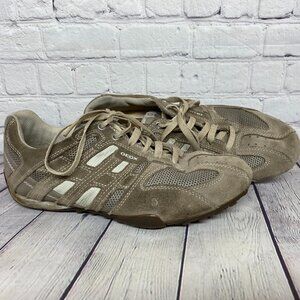 GEOX RESPIRA Suede Shoes Men Size 8 Sport Brown Mesh Sneaker Trainers Lace Up